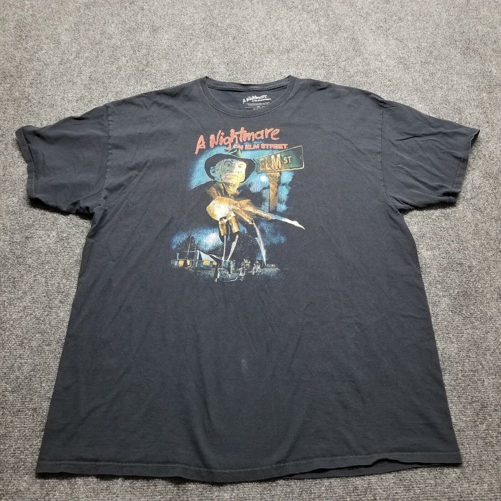 A Nightmare on Elm Street Freddy Krueger T Shirt Adults 2XL Black Halloween